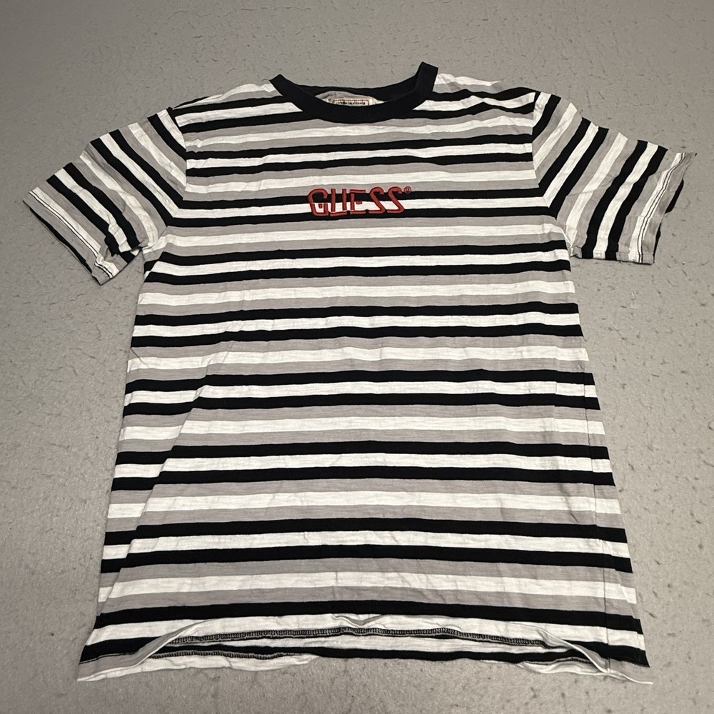 Guess Originals Shirt Mens Small Multicolor Short Sleeve Spell Out Retro